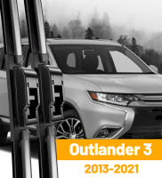 Limpiaparabrisas Delantero Para Mitsubishi Outlander 3 MK3 2013-2021 PHEV Láminas De Limpieza De Parabrisas Accesorios Ventanas 2020 2019 Negro Resistente Al Rango De Temperaturas +158℉ a -40℉ - details 0