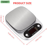 Fodwet Escala De Cocina Digital 5Kg/0.1G En Acero Inoxidable Con Pantalla LCD Para Hornear Cocinar Y Preparación De Comidas - details 2