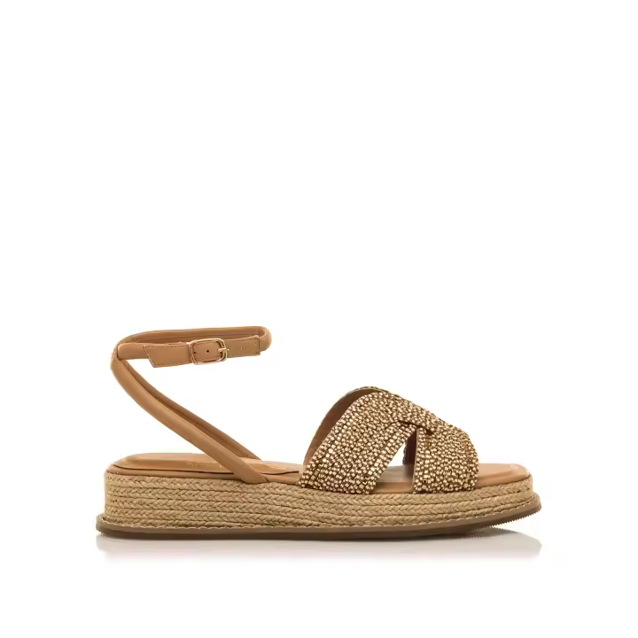 MARIAMARE sandalias planas mujer gaeta beige con cierre hebilla y tipo de puntera redonda - 1