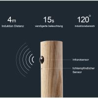 Lámpara de pared para interiores, de madera, con luces LED de noche, alimentada por batería, portátil - details 0