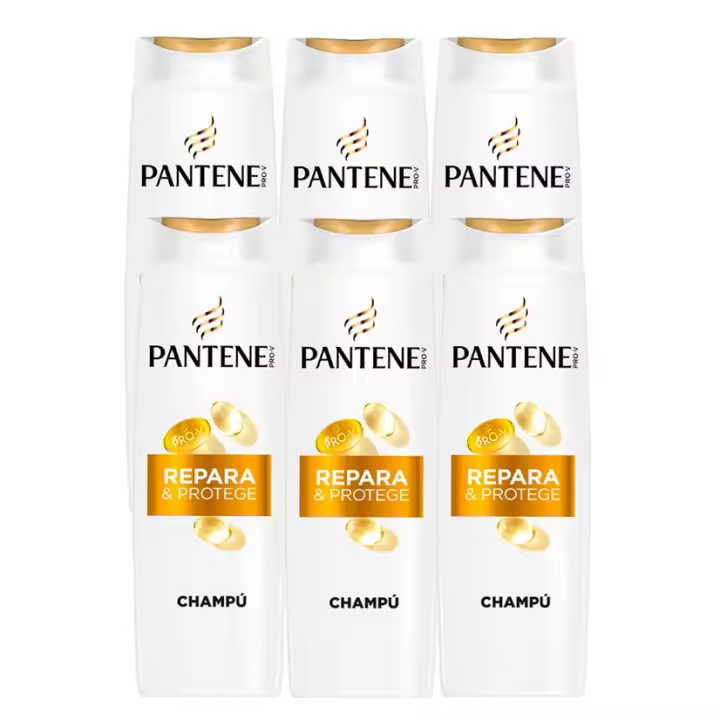 Pantene Champú 3 en 1 Repara & Protege, 3750ml, Nutri Pro-V, para cabello débil y dañado, Combate los signos del daño 6x625ml - 1