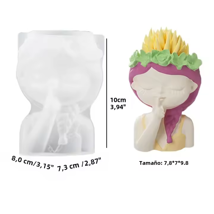 Molde De Silicona Para Vaso De Hueso De Mujer DIY Hecho a Mano Florero Epoxy Resina Plástico Decoración Del Hogar - 1