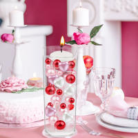 Abalorios De Imitación De Perla ABS Redondos Y Corazón Pintados Al Aire Libre 240/140 PCS Rosa Para Decoración De San Valentín Y Creación De Joyas DIY - details 2