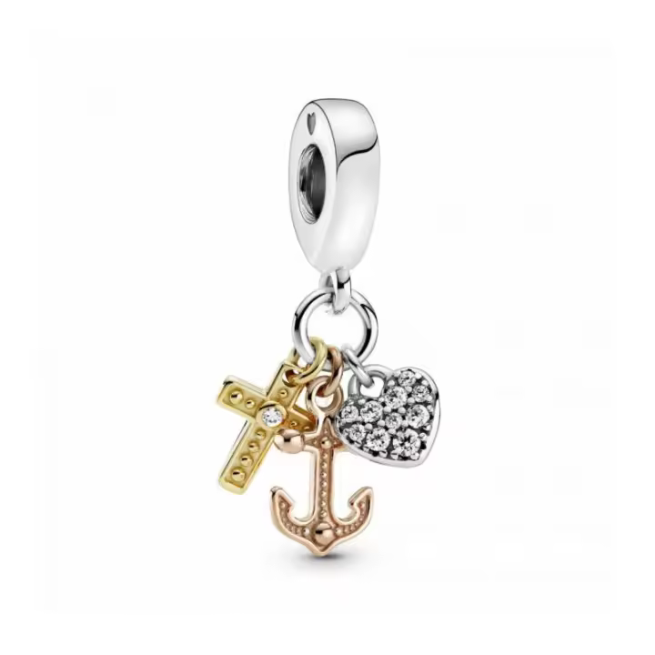 Charm colgante Cruz, Corazón y Ancla - 799354C01 - 1