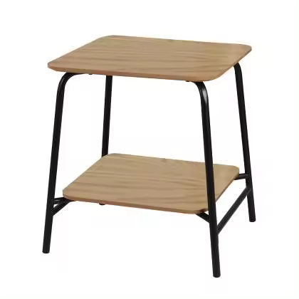 STARLEY-Intempora Mesa Auxiliar, Madera Metal, marrón, 45cm x 45cm x 51cm,para Café Té Pone Salón Dormitorio Habitación Diferentes Estilos Decorativos - 1