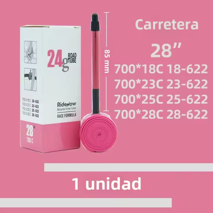 Ridenow 1Pcs Tubo De Bicicleta De Aluminio Super Ligero 700C Para Rueda De 20-25 Pulgadas TPU Largo De 65-85mm Para Carretera - 1