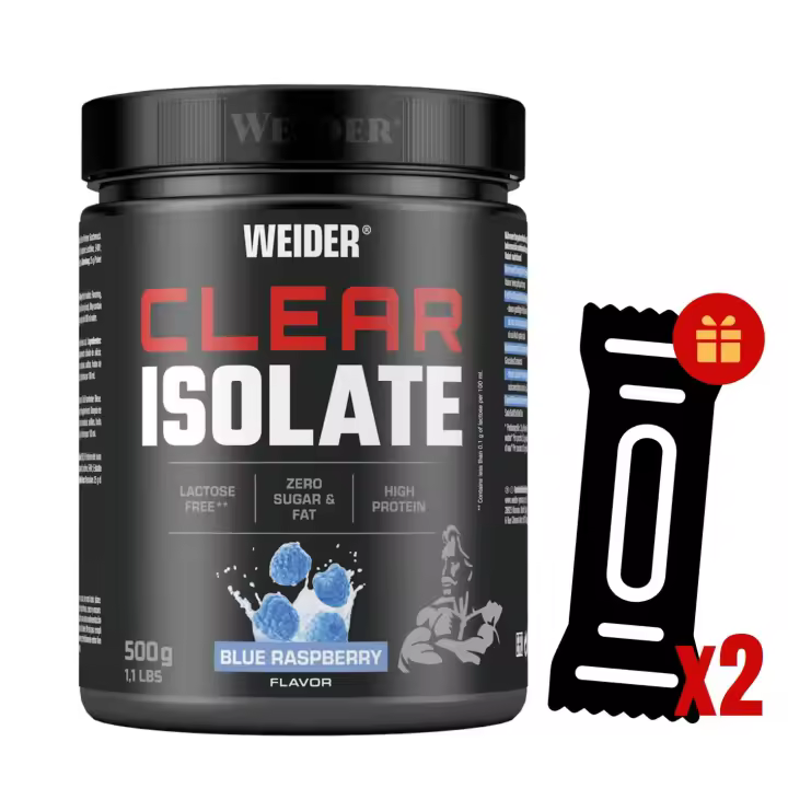 WEIDER *Clear Isolate* /500g - 2 sabores - Aislado de proteína de suero naturalmente soluble - 21g de proteína por porción - - 1