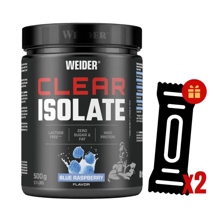 WEIDER *Clear Isolate* /500g - 2 sabores - Aislado de proteína de suero naturalmente soluble - 21g de proteína por porción - - 1