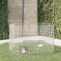vidaXL Recinto Animales Corral 8 Paneles Jaula para Conejos Hierro Galvanizado Dimensiones 54 x 60 cm, 54 x 80 cm, 54 x 100 cm - details 1