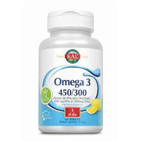 Solaray Kal Omega 3 450/300 con EPA y DHA  - 60 Perlas - Suplemento de ácidos Grasos Esenciales para el Corazón - 1