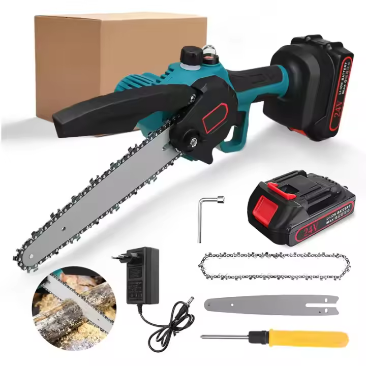 3000W 8 Inch 24V Mini Pruning Saw Electric Chainsaws Woodworking Garden Trimming Cutting Saw Power Tools for Makita Battery - 1