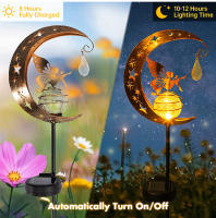Lámpara De Jardín Solar Con Ángel Y Vaso De Vidrio Grieta Decorativo Luz De Camino Solar Fuente De Energía LED Protección IP65 - details 3