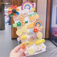 Set De 14 Peinadores Para Niñas Con Dibujos Animados Flores Y Frutas Accesorios Para El Cabello Infantil Barretas Para Bangs - details 1