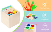 Juguete Montessori De Madera Kit De Juego Para Desarrollo Temprano En Edad De 3-6 Años Sorteo De Formas Y Caída De Bolas Caja De Permanencia De Objetos Con Monedas Y Zanahorias Para Niños Pequeños - details 2