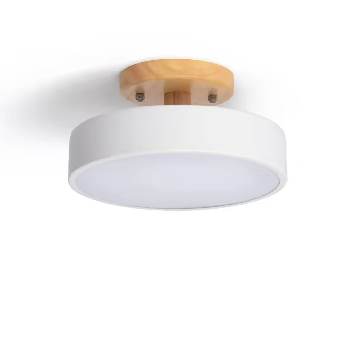 LEDKIA LIGHTING - Lámpara de Techo LED 12W | Madera y Metal | CCT Seleccionable: Blanco Frío, Neutro, Cálido | 1020 lm | 40,000 Horas de Durabilidad, Blanco - 1