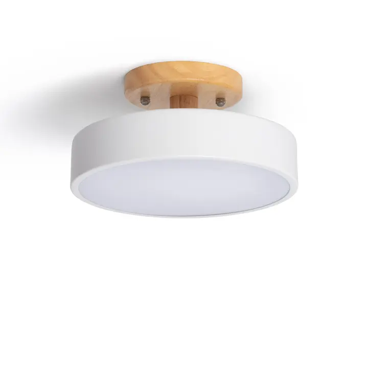 LEDKIA LIGHTING - Lámpara de Techo LED 12W | Madera y Metal | CCT Seleccionable: Blanco Frío, Neutro, Cálido | 1020 lm | 40,000 Horas de Durabilidad, Blanco - 1