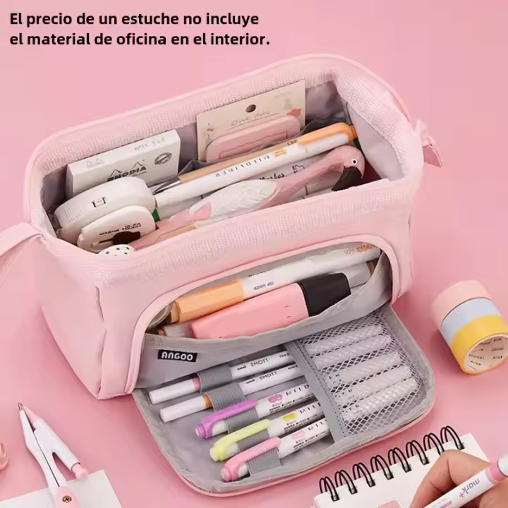 CA Bolsa Grande Para Bolígrafos Caja De Almacenamiento Para Niño Y Niña Escuela Oficina Suministros De Papelería - 1
