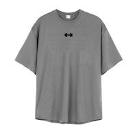 Camiseta De Correr Para Hombre Verano Deberax Suelta Con Hombros Caídos Manga Corta Malla Fitness Ropa De Gimnasio O-Neck - details 6