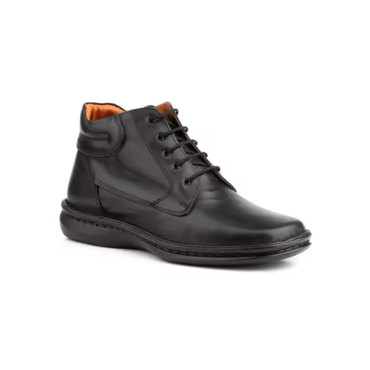 Mº60108 Negro  Hecho en España Botín Hombre Piel Cordones Numeración: 39-49 Marca: Cactus Color: Negro BOTIN EN PIEL CON CIERRE DE CORDONES MUY SUAVE Y MAXIMO CONFORT Y CALIDAD CON SUELA MUY LIGERA Y TODO COSIDO - 1