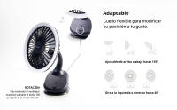 Ventilador Giratorio Portátil de Pinza con Batería Recargable USB Tipo C - details 2
