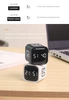 Temporizador Digital Mini De Cubo De Productividad Con Sensor De Gravedad Y Pantalla LED Doble Modo De Cuenta Atrás Para Cocina Estudio Tiempo Predeterminado De 4 Modos - details 1