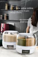 Dispensador De Arroz 360 Grados Rotativo Sellado Cereal Seco Almacenamiento De Alimentos a Prueba De Humedad En La Cocina Contenedor De Almacenamiento De Plástico - details 0