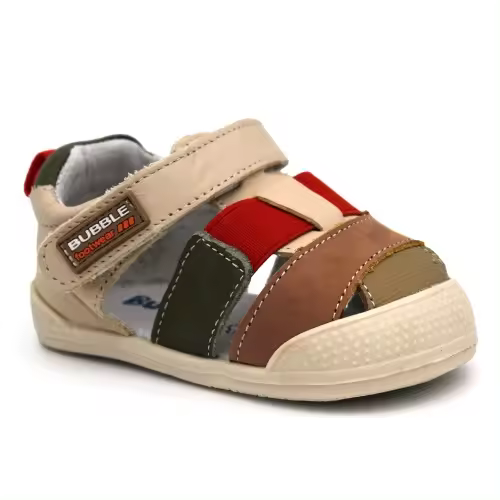 Sandalias piel respetuosas BUBBLE KIDS 1018 super flexibles con cierre de velcro. Disponible 3 colores. - 1