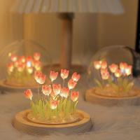 Lámpara De Noche LED DIY Mini Tulipán Para Decoración Del Hogar Regalo De Cumpleaños Para Niña Amigo De La Familia Niño Adorno De Navidad Material De Vidrio Fuente De Luz LED Batería Operada - details 9