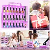 Organizador Portátil De Esmaltes De Uñas Con Doble Lado Y 6 Divisores Ajustables Almacenamiento Para 48 Botellas Transparente - details 10