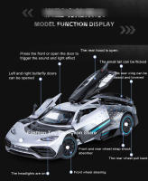 Coche De Acción Bens-One De Aleación De Metal 1:24 Con Sonido Y Luz Vehículo Retroductor Juguete De Decoración Para Niños - details 5