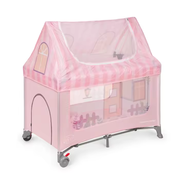 ms Home - Cuna De Viaje simulación Casa para Bebe 3 Piezas 120 X 60, Incluido Colchóncito Y Bolsa De Transporte, De 6 Meses hasta 15 Kg, Plegado Y Montaje Fácil, Estructura Ligera Y Muy Estable - 1