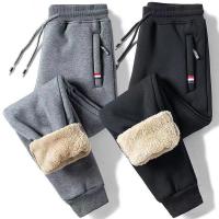 Pantalones Casuales Para Hombre Invierno Algodón Terciopelo Alineados Pantalones De Lana Gruesa Tejidos Sueltos Cintura Alta Estilo Smart Casual - details 0