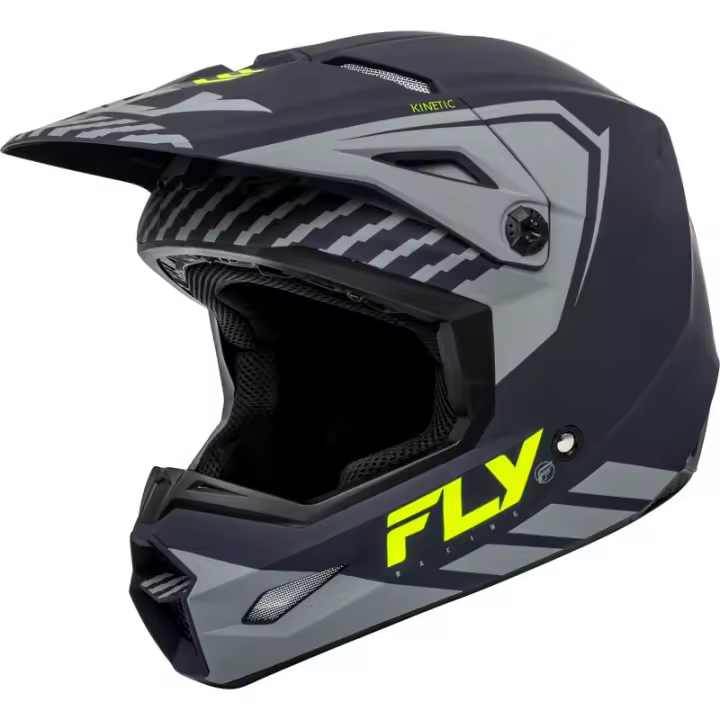 Casco Motocross FLY RACING Kinetic Menace - Gris Mate / Hi-Vis talla XL - 1