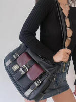 Bolso Bandolera Grande Para Niñas Versátil Suave De Color Contraste Estilo Y2K Para Viajes Compras Y Comunicación - details 4