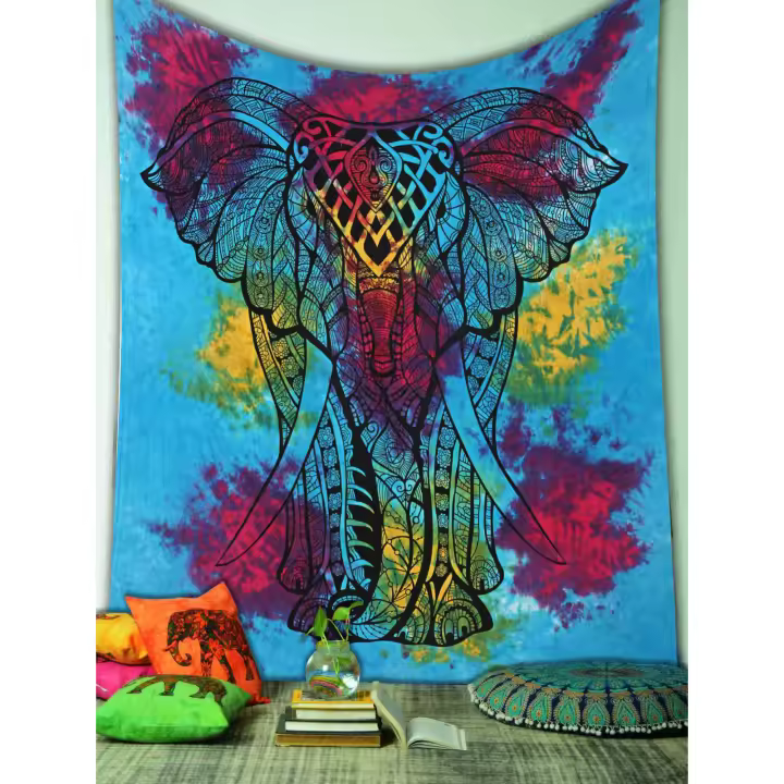 Printex-Tapiz with Estilo de Mandala Indio-220x240 cm- Pareo Manta Picnic,Yoga, Antiarena, Multiusos, Decoracion Cocina, Toalla de Playa - 1