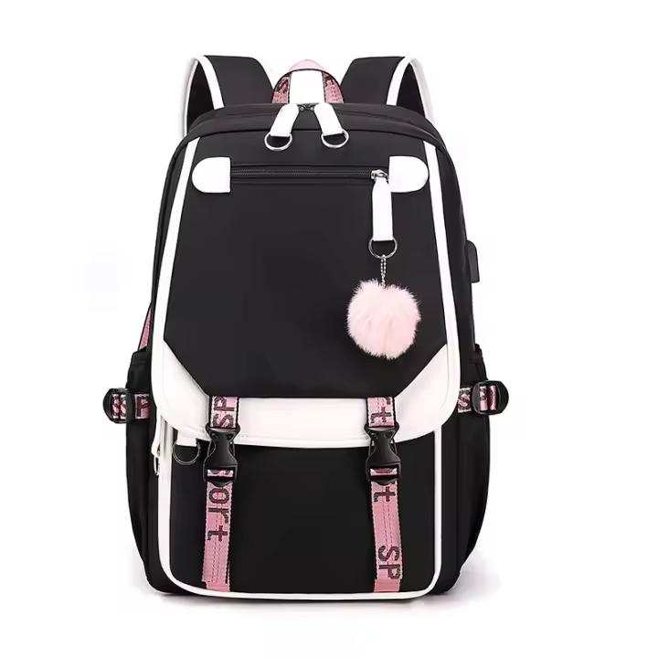La PRA impermeable Ligera puede sconter 15,6 El ordenador portátil, Las mochilas de Tablet. Cute PARAS LA Escuela Secundaria puede B The mochipa teenager DE LA Escuela de Las Chicas with El Puerto de Usb, Embroma la mochipa Negra - 1