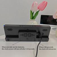 Reloj De Alarma Digital Con Control De Voz LED Temporal Modo Noche USB Always on Snooze 2 Alarma 12/24H DST Reloj De Mesa Moderno - details 3
