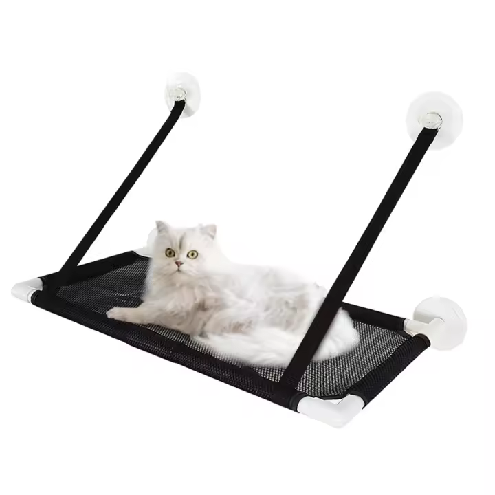 Hammock Para Gato Cama De Algodón Transpirable Con Ventosa En La Ventana Soporte Hasta 10KG 22lbs Nivel De Uso Diario Alta - 1