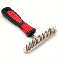 Cepillo De Belleza Para Perros De Dos Filas Avanzado Apto Para Razas Grandes De Perros Acero Inoxidable - details 2
