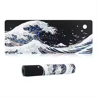 Alfombrilla de ratón para juegos extragrande para teclado de ordenador, alfombrilla de ratón para escritorio, superficie suave y lisa y base de goma antideslizante, alfombrilla de ratón XXL de tela suave de 800 x 300 x 3 mm - 1