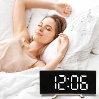 Reloj Electrónico Creativo Con Pantalla LED Grande Espejo Silencioso Multifuncional Para Estudiantes Decoración De Escritorio - details 3