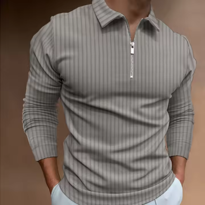 Camisa Polo Para Hombre Camisa De Golf Con Estampados Cuello En V Manga Larga Moda Streetwear Diseñadora Suave Adecuada Para Exterior Y Escena Casual - 1