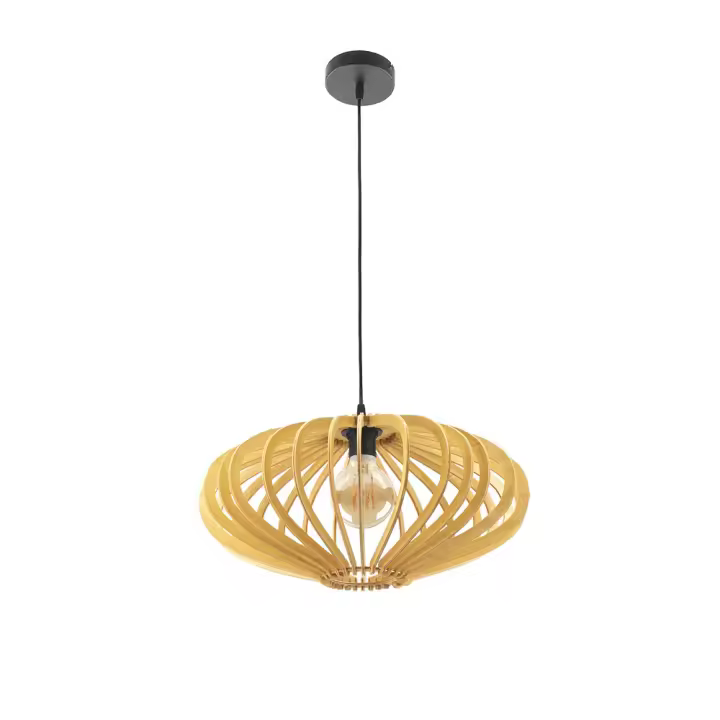 FABRILAMP - Colgante Sapelli 1xe27 Madera Natural Regx45x45 Cm - 1