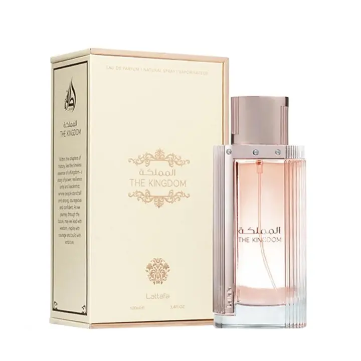 Perfume árabe unisex The Kingdom Lattafa 100ml, Fragancia femenina y masculina vainilla,ambra,dulce ,Colonia de hombre y de  mujer oriental NOVEDAD LATTAFA - 1