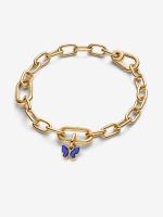 Pandora - Charm Colgante Mini de Mariposa Azul-Baño de Oro de 14K - details 0