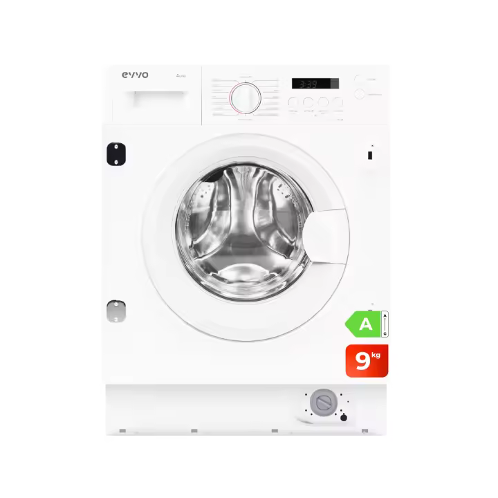 EVVO Lavadora 9 kg integrable Aura 9, 1350 rpm, Clase energética A, Motor Inverter, Tambor eProtect, 15 programas, Smart Load, Lavado Rápido, Inicio diferido - 1