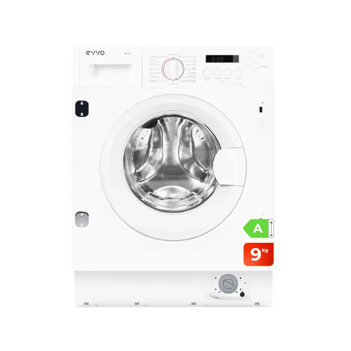 EVVO Lavadora 9 kg integrable Aura 9, 1350 rpm, Clase energética A, Motor Inverter, Tambor eProtect, 15 programas, Smart Load, Lavado Rápido, Inicio diferido - 1