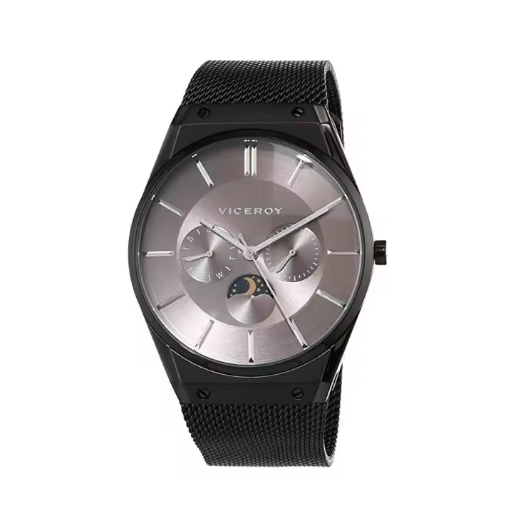 Reloj Viceroy Hombre 42245-57 Acero Inoxidable Fase Lunar Malla Milanesa Negra - 1