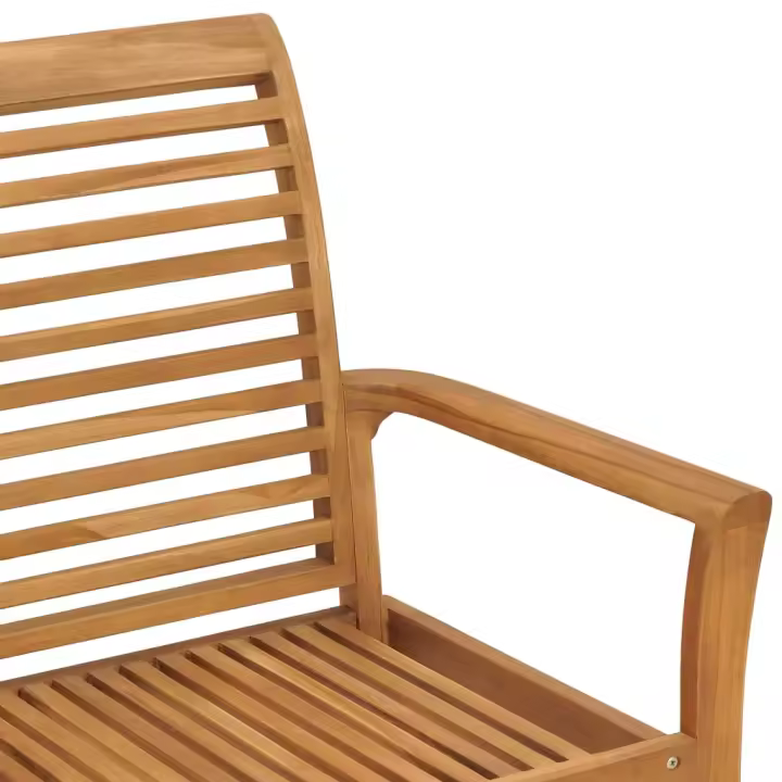vidaXL Banco de jardín madera maciza teca con cojín antracita 112 cm - 1