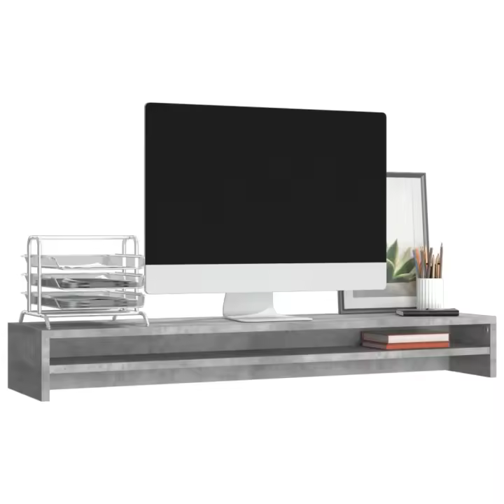 vidaXL Soporte Mesa para Pantalla Contrachapada de Roble 100x24x13cm Color Gris sonoma,  Roble ahumado,  Marrón roble y mas - 1